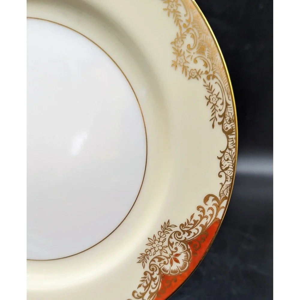 Vintage Set/5 Noritake Marietta Salad Dessert Plate Hand Painted Gold Trim 7.75
